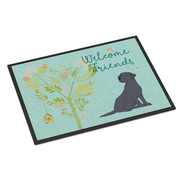 Carolines Treasures BB7595JMAT Welcome Friends Black Labrador Retriever Indoor or Outdoor Mat; 24 x 36 in. BB7595JMAT - main
